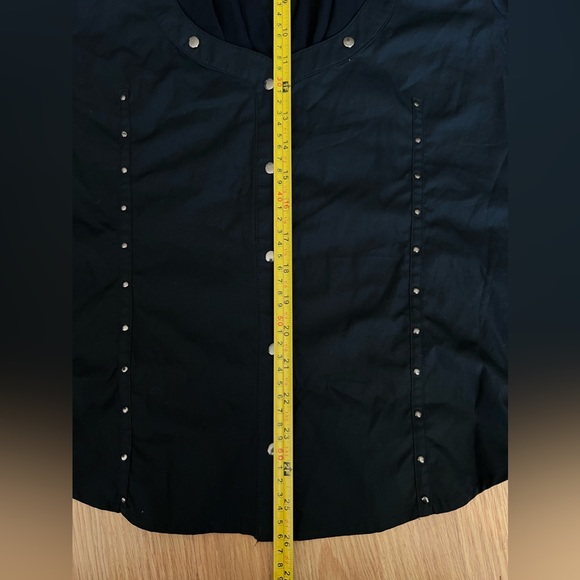 Lili Lalande Button snap down long sleeve black shirt Studded Sz M - Picture 14 of 14